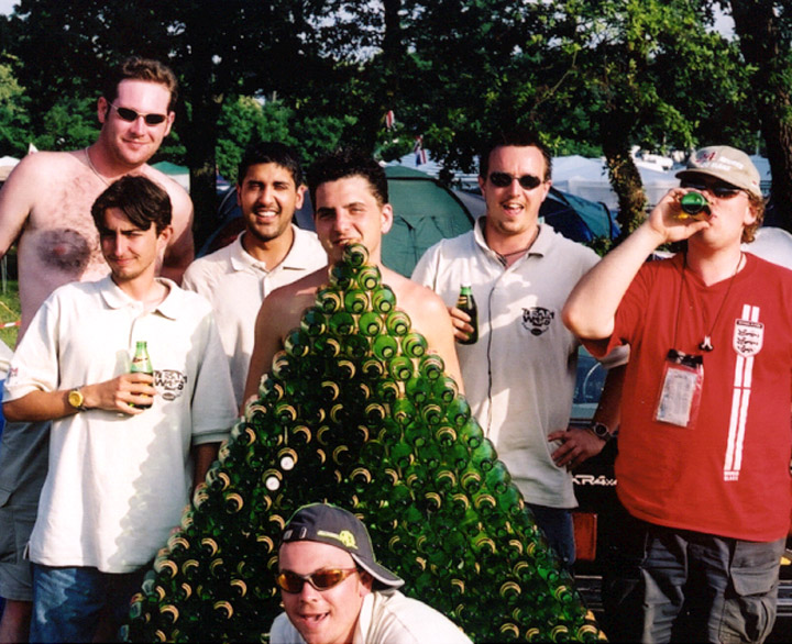 Beer wall at full height, before minor disaster struck!