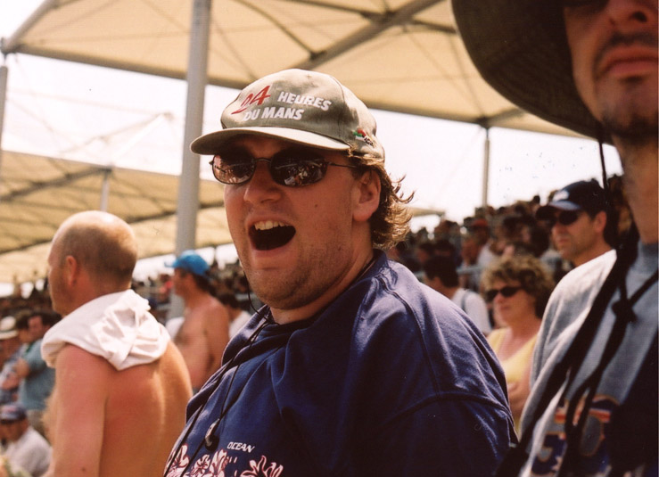 Matt says "Yayyy" to the start/finish straight, and the final laps of the race