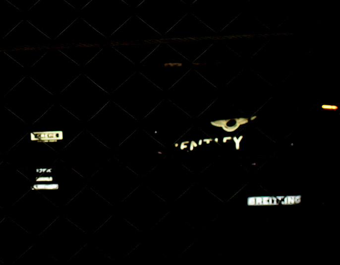 The stealth car. The Bentleys were perhaps the quietest cars at Le Mans 2003, and night they were nearly invisible.