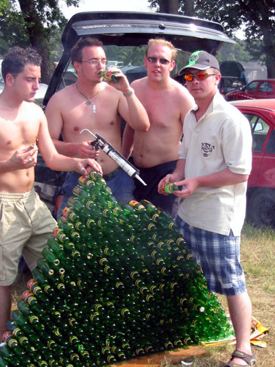 It's a very serious business, wall building. It requires lots of beer, lots of drunken extras and some mastick!!